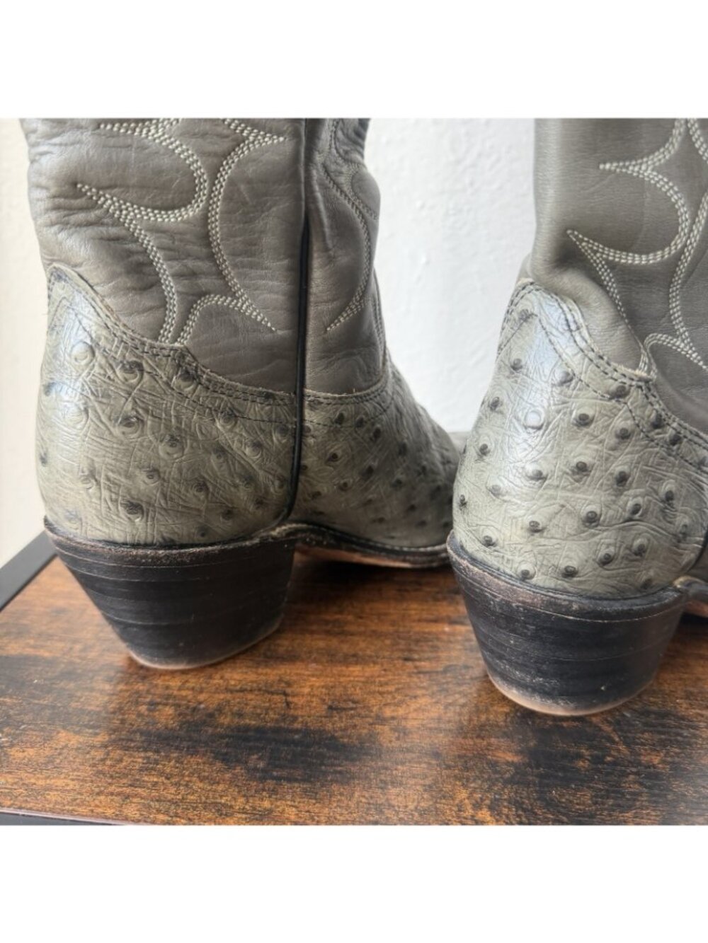 Vintage Frye Ostrich Quill Leather Women’s Western Cowboy Boots 6 B - Picture 9 of 15